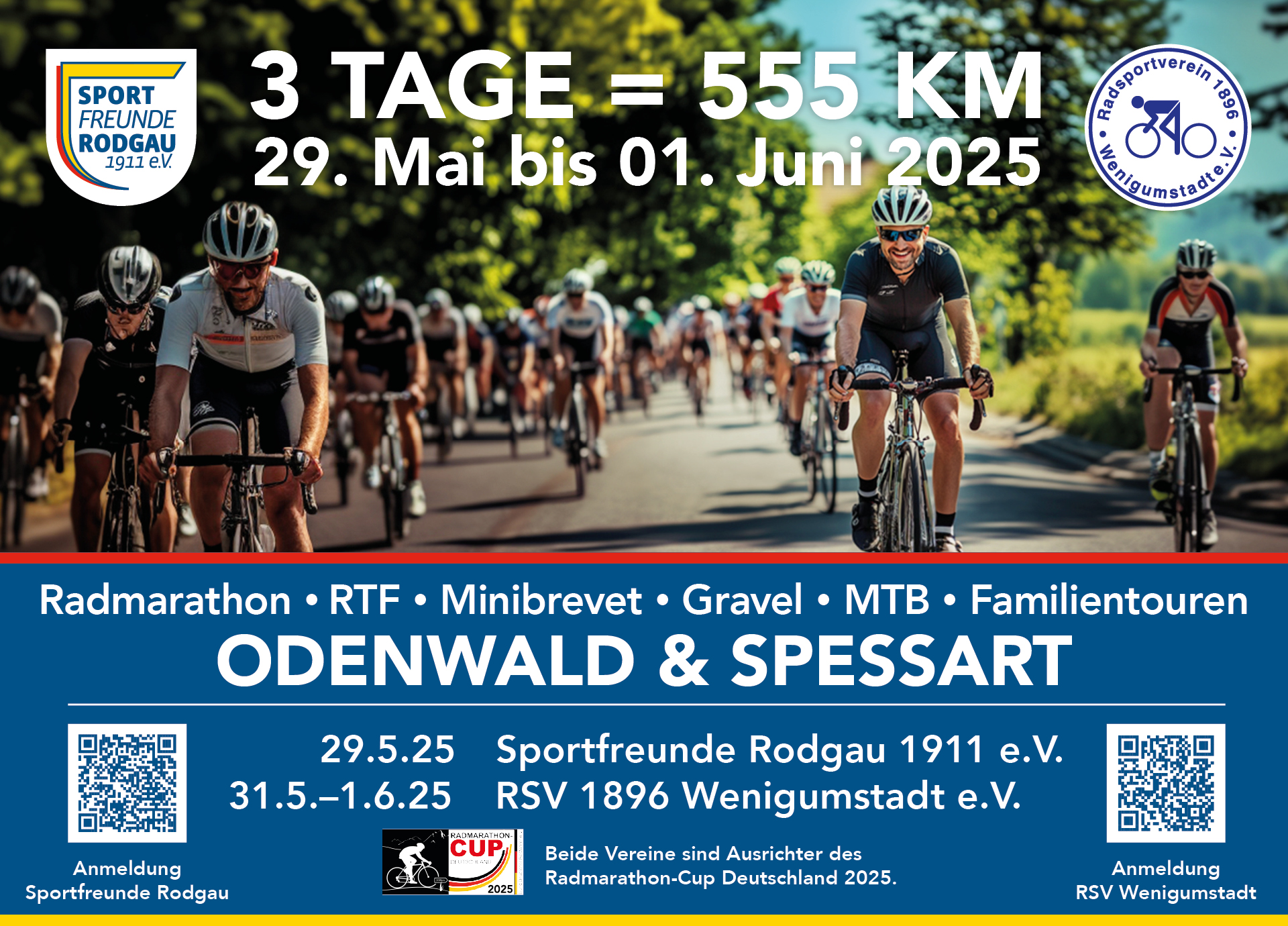 Radsportwochenende 29. Mai bis 01. Juni 2025